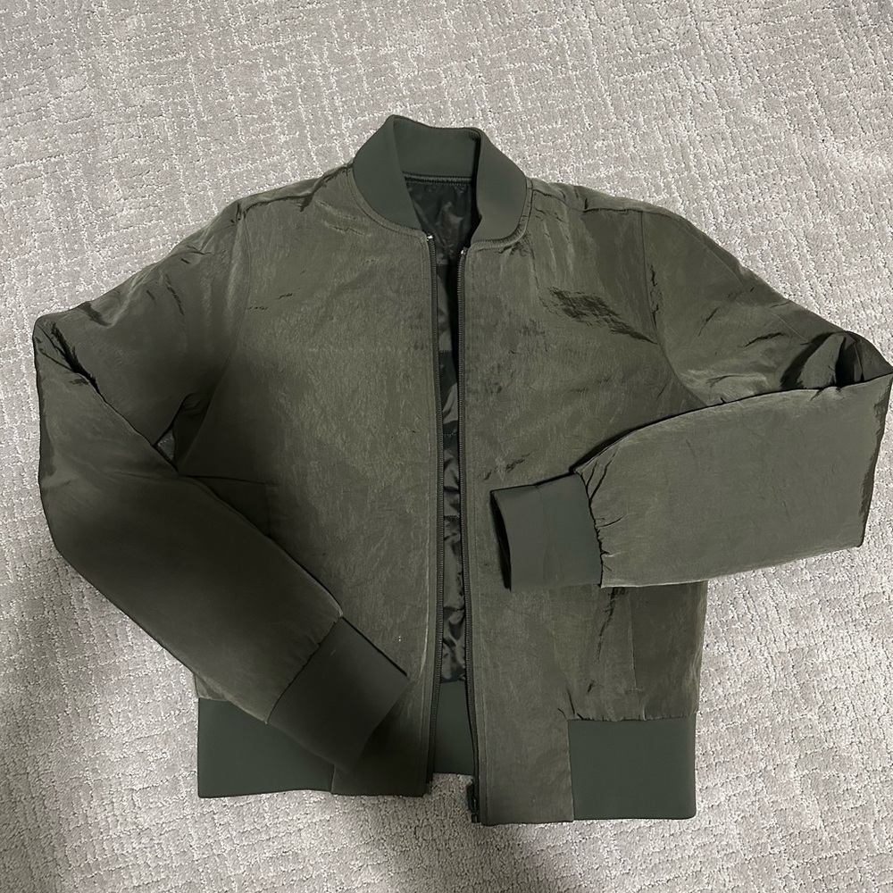 lululemon athletica Dark Green Bomber Jacket-reversible